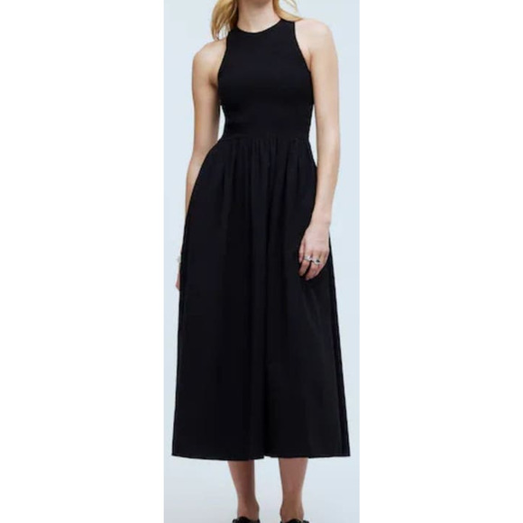 Madewell The Melody Smocked Cotton Trendy Tank Midi Dress US Women's XS New Madewell The Melody Smocked Cotton Trendy Tank Midi Dress US Women's XS New